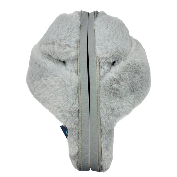Women's Sz 11/12 XL Gray Omine Soft Plush Cozy Memory Non Slip Foam Slippers - Picture 2 of 6